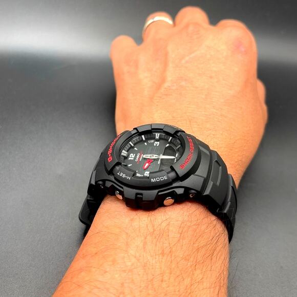 Casio G-Shock G100-1BV Analog Digital Black Red 200M Men\'s Watch New main image 6